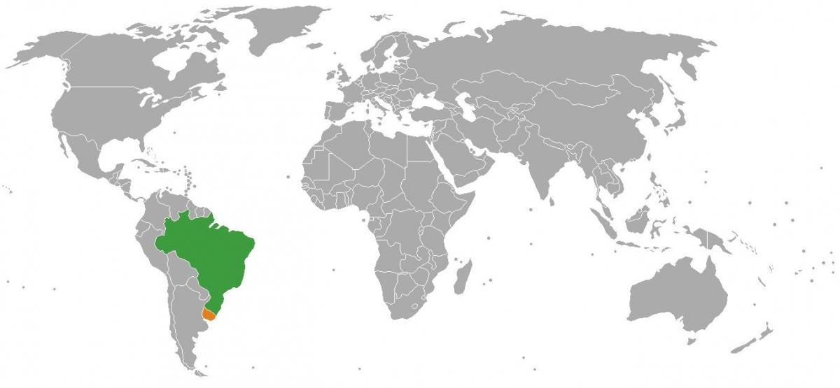 Уругвай расположение на карте мира