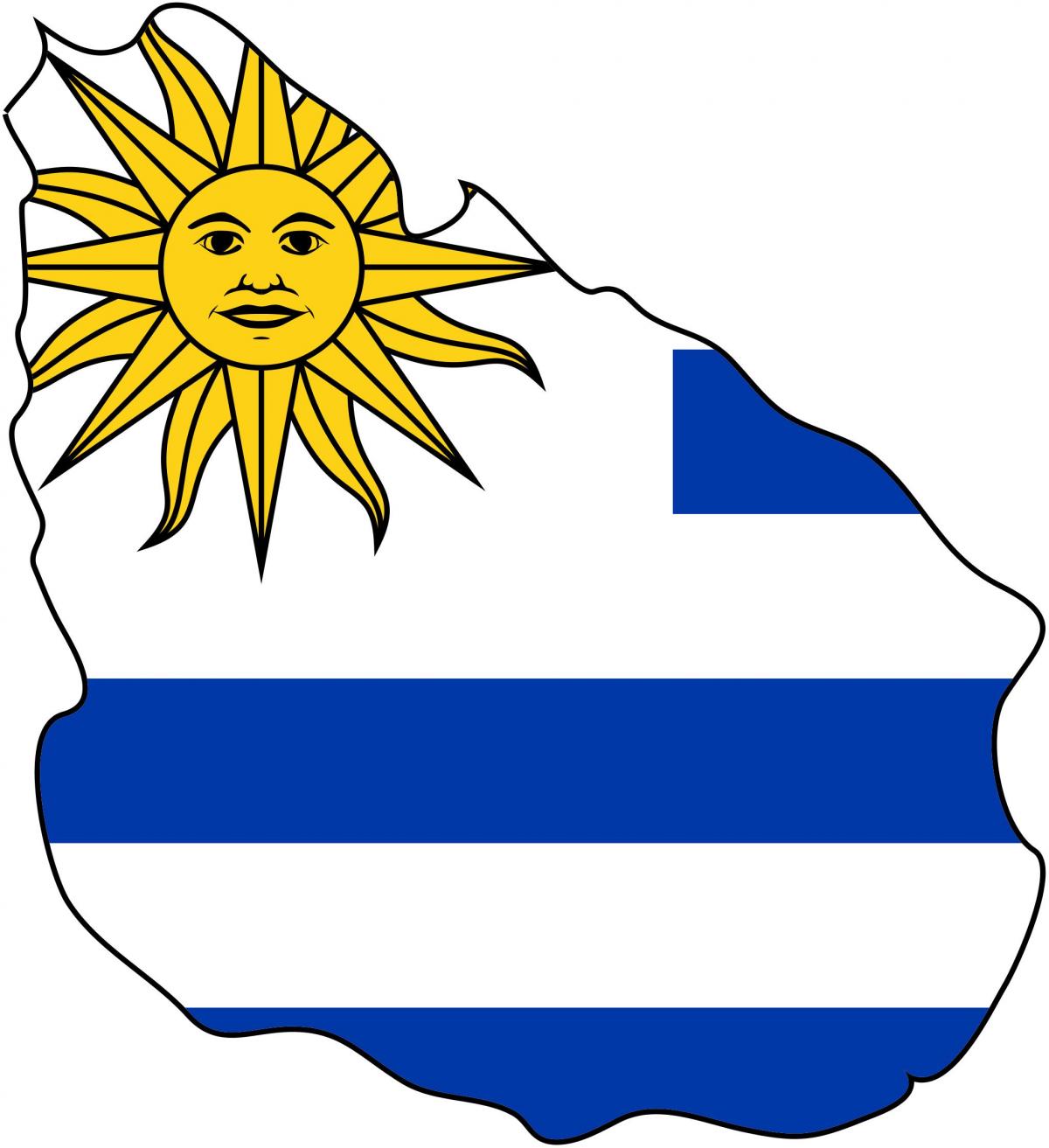 Карта флаг Уругвая