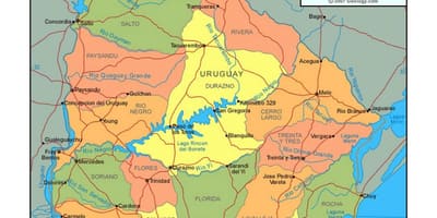Карта Уругвая политических