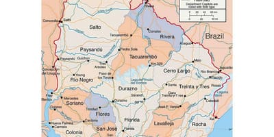 Карта Уругвая с города